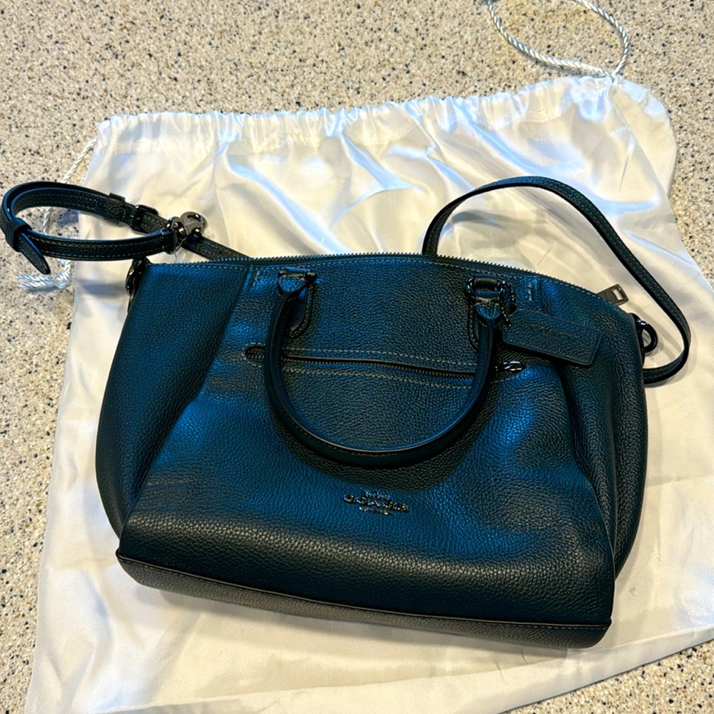 Coach Cross Over Handbag. New never been used. Dark Emerald Green